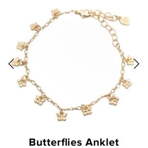 Stunning Set! Sterling Butterflies Anklet & Ring Set